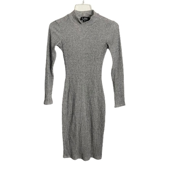 Women’s Lulu’s Heather Grey Midi Sweater Dress Size Medium! - Picture 3 of 7